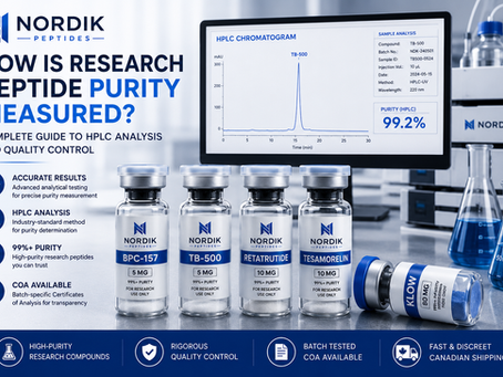 HPLC analysis used to measure research peptide purity and verify compound quality