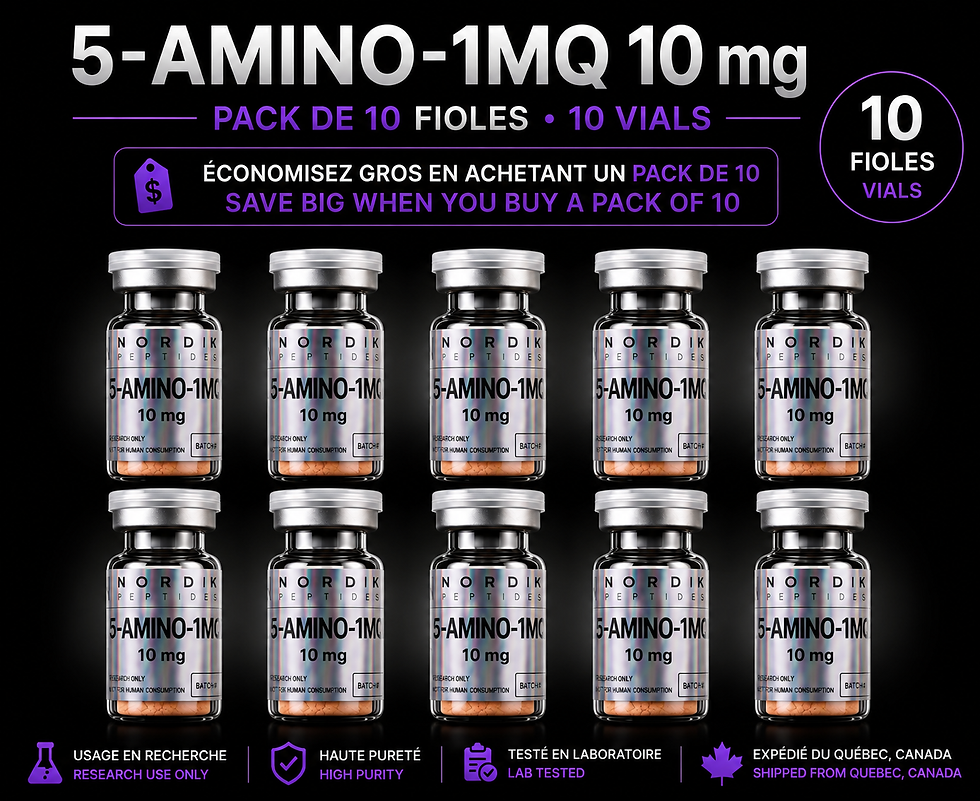 Pack de 10 fioles de 5-Amino-1MQ 10 mg Nordik Peptides pour recherche scientifique