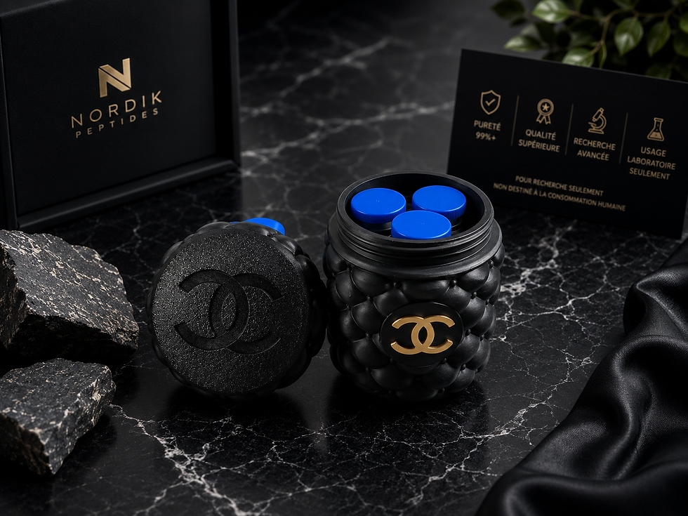 Case premium Coco Chanel pour protéger et organiser les fioles de peptides de recherche avec un format pratique et durabl