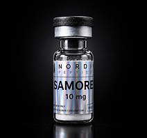 Case premium effet marbre Nordik Peptides conçue pour le rangement et la protection des fioles de recherche.