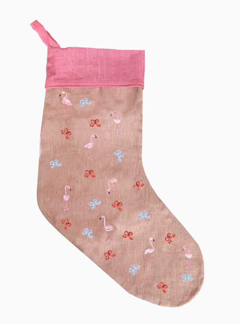 TRG x Bond & Grace Bowing Flamingos Holiday Stocking