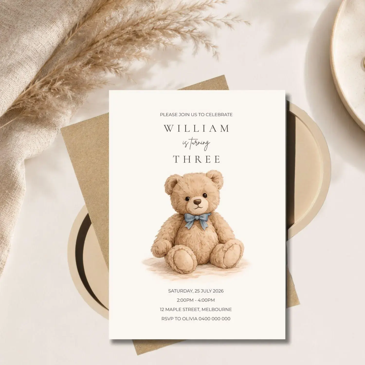 Teddy Bear Birthday Invitation