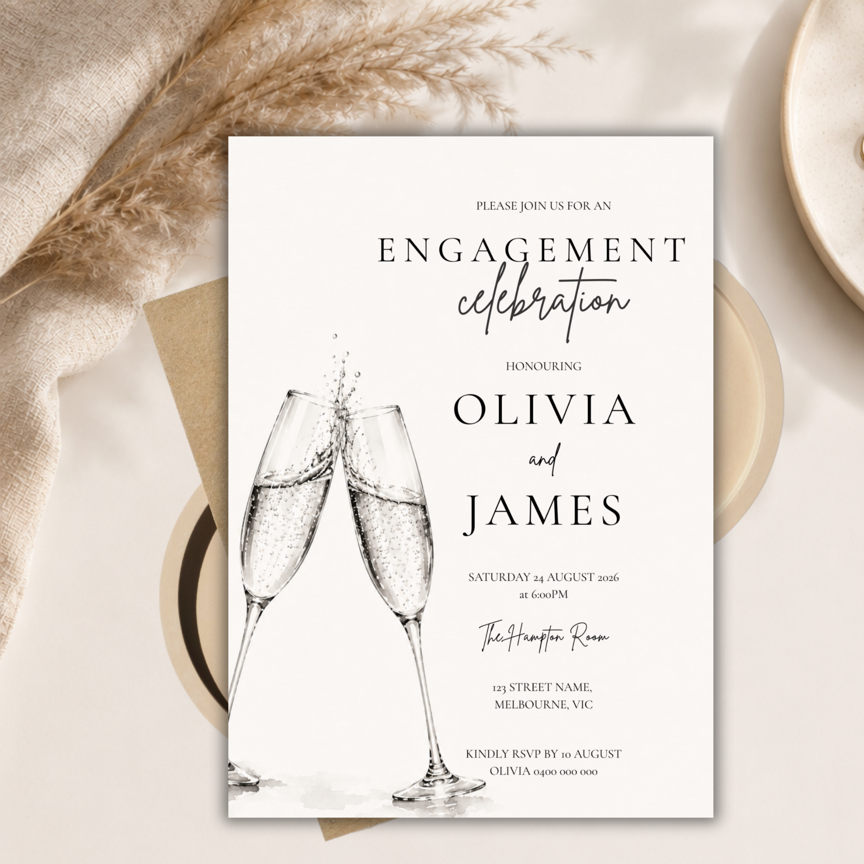 Engagement Party - Champagne Glasses