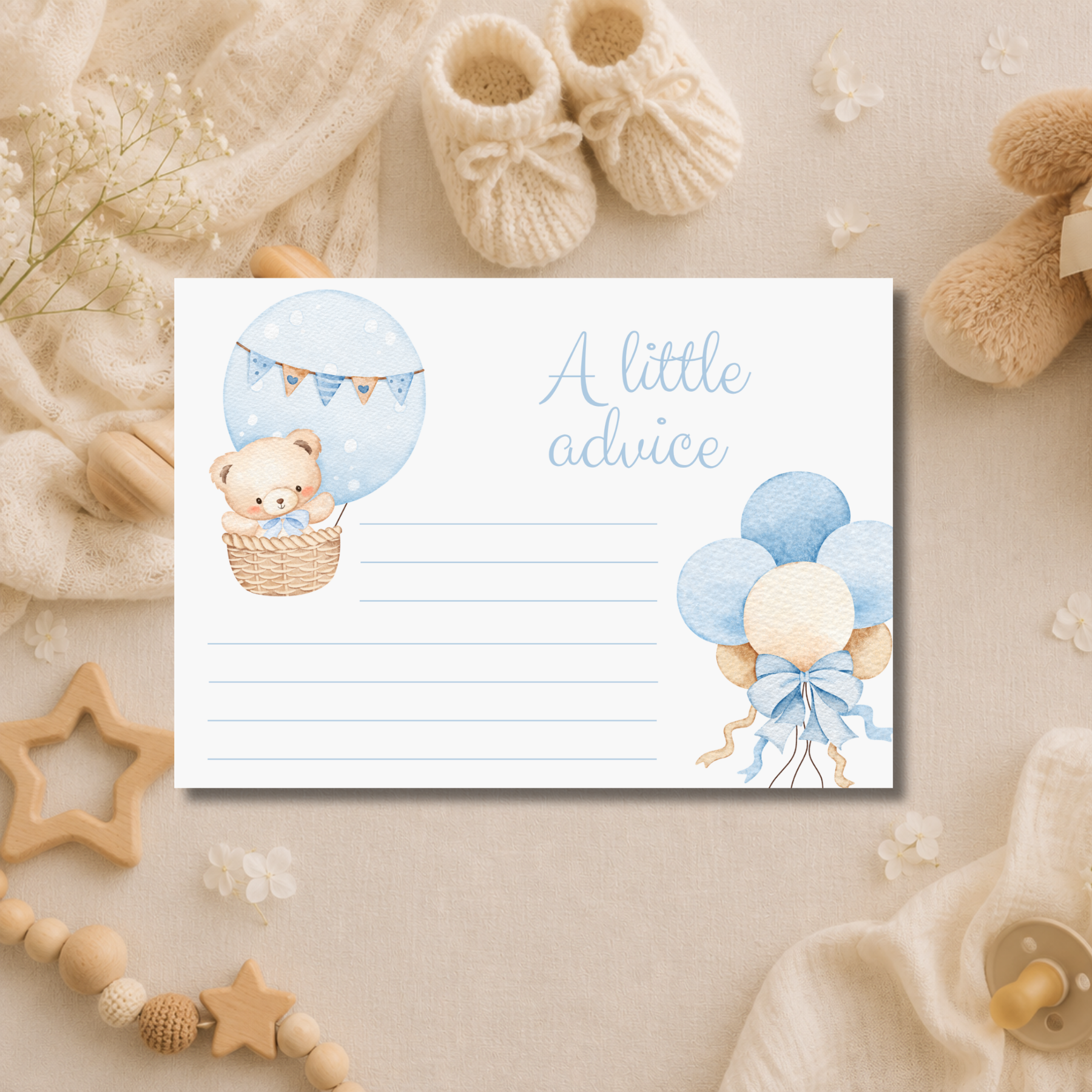 Teddy Bear Baby Shower - Blue - Bundle Pack