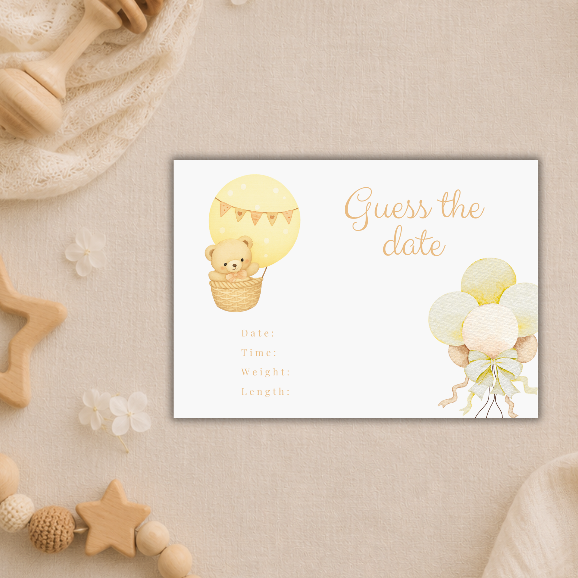Teddy Bear Baby Shower - Yellow - Bundle Package