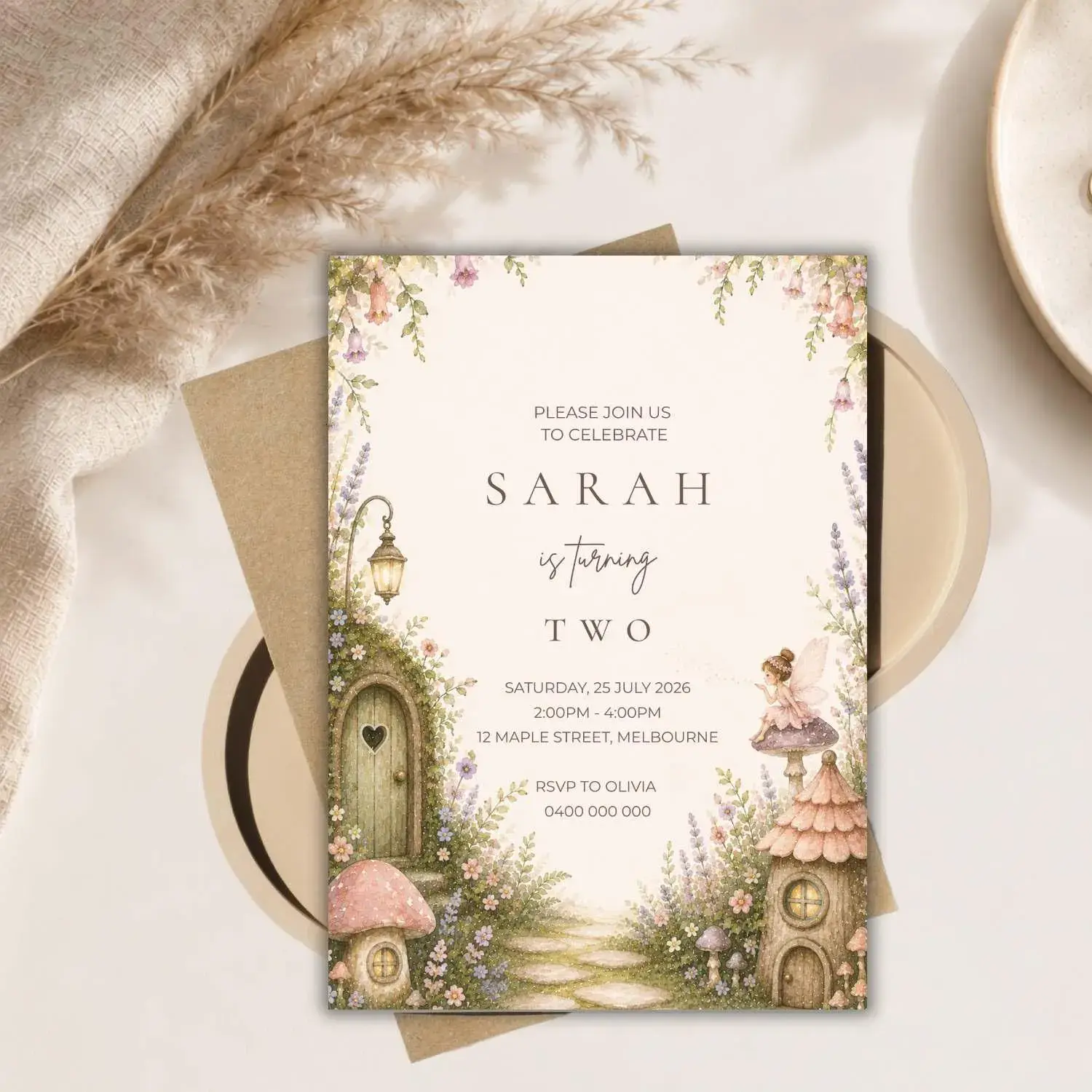 Fairy Garden Birthday Invitation
