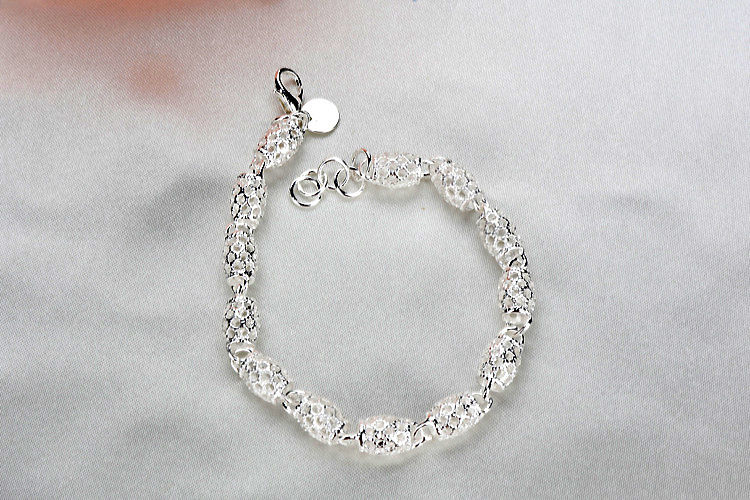 Thumbnail: 925 Sterling Silver Bracelet Zirconia Geometric Chain Linked For Women Charm Ban