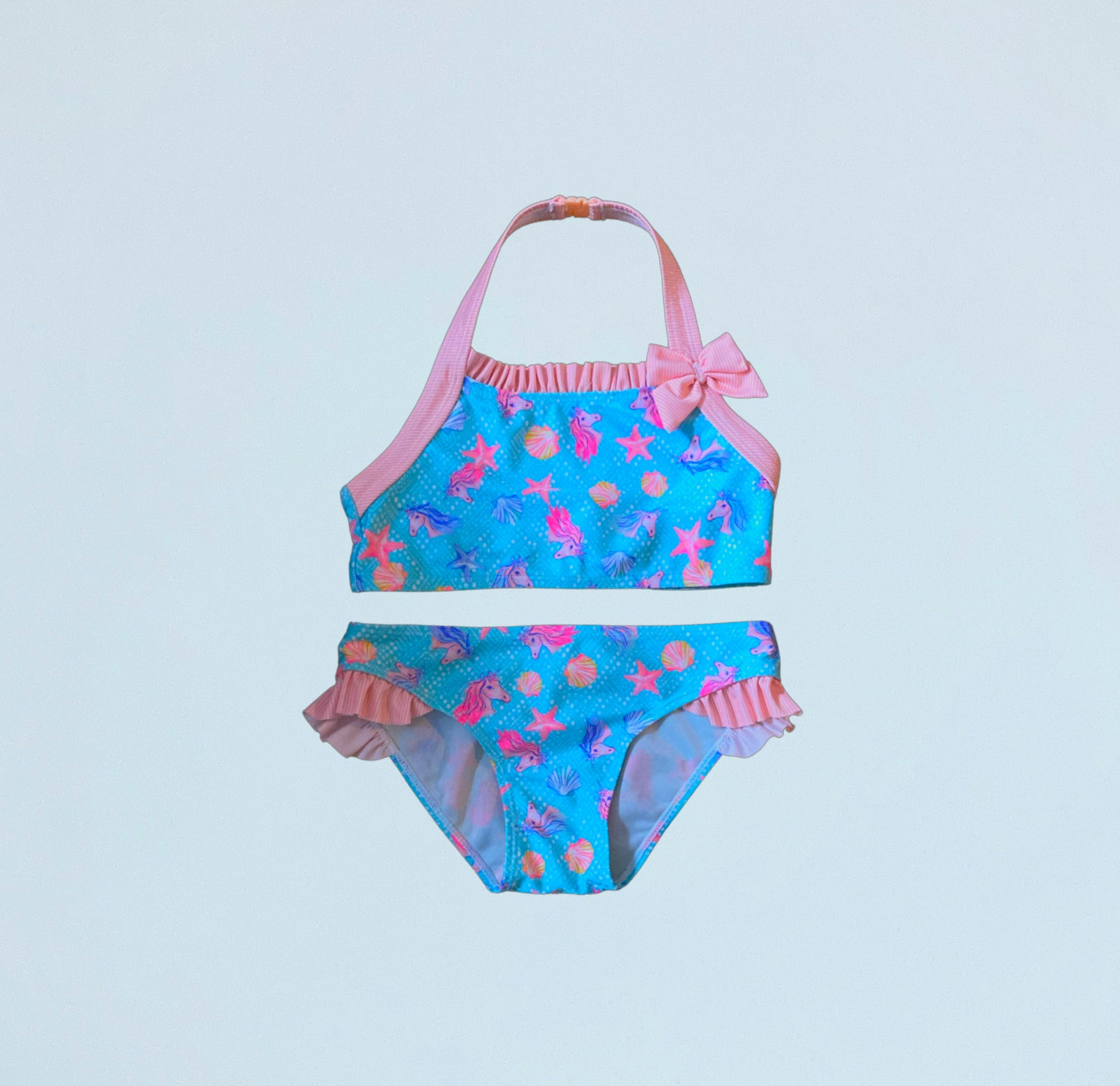 JUNIOR 7-8 Monson unicorn print bikini EUC