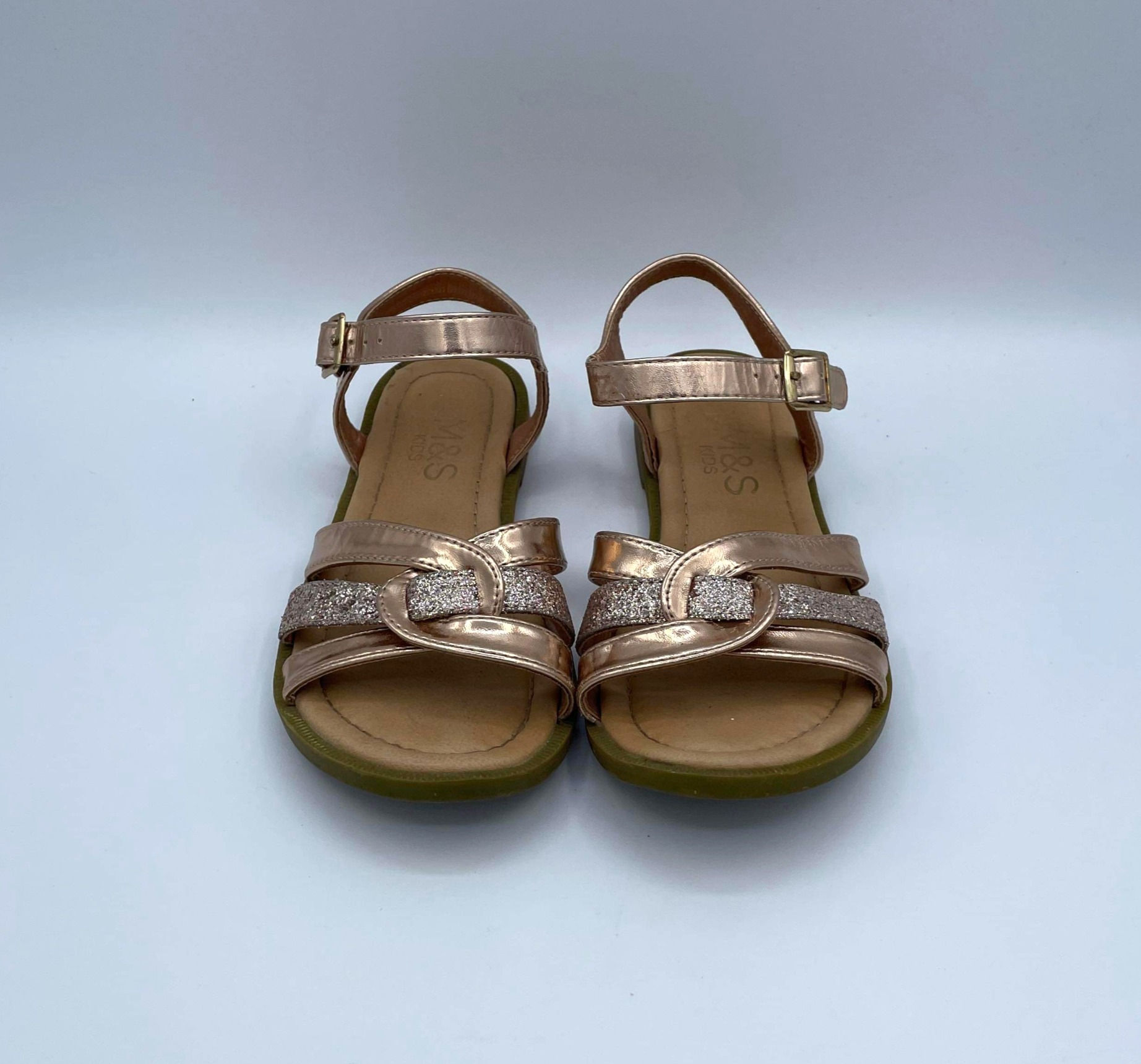 JUNIOR SIZE 2 (EU34.5) M&S rose gold sandals EUC