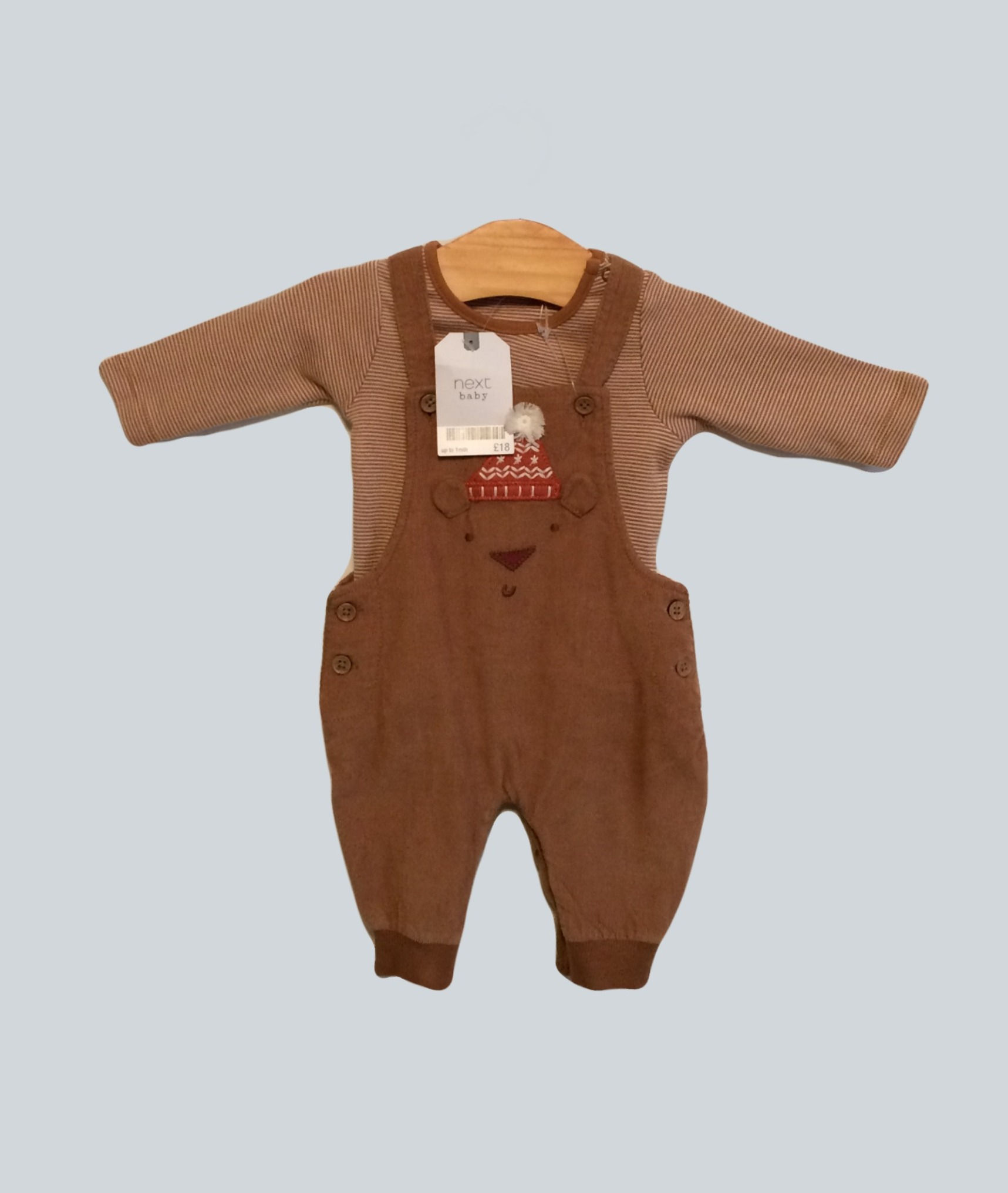 BABY newborn - 1 mth Next appliqued needlecord dungarees & bodysuit BNWT