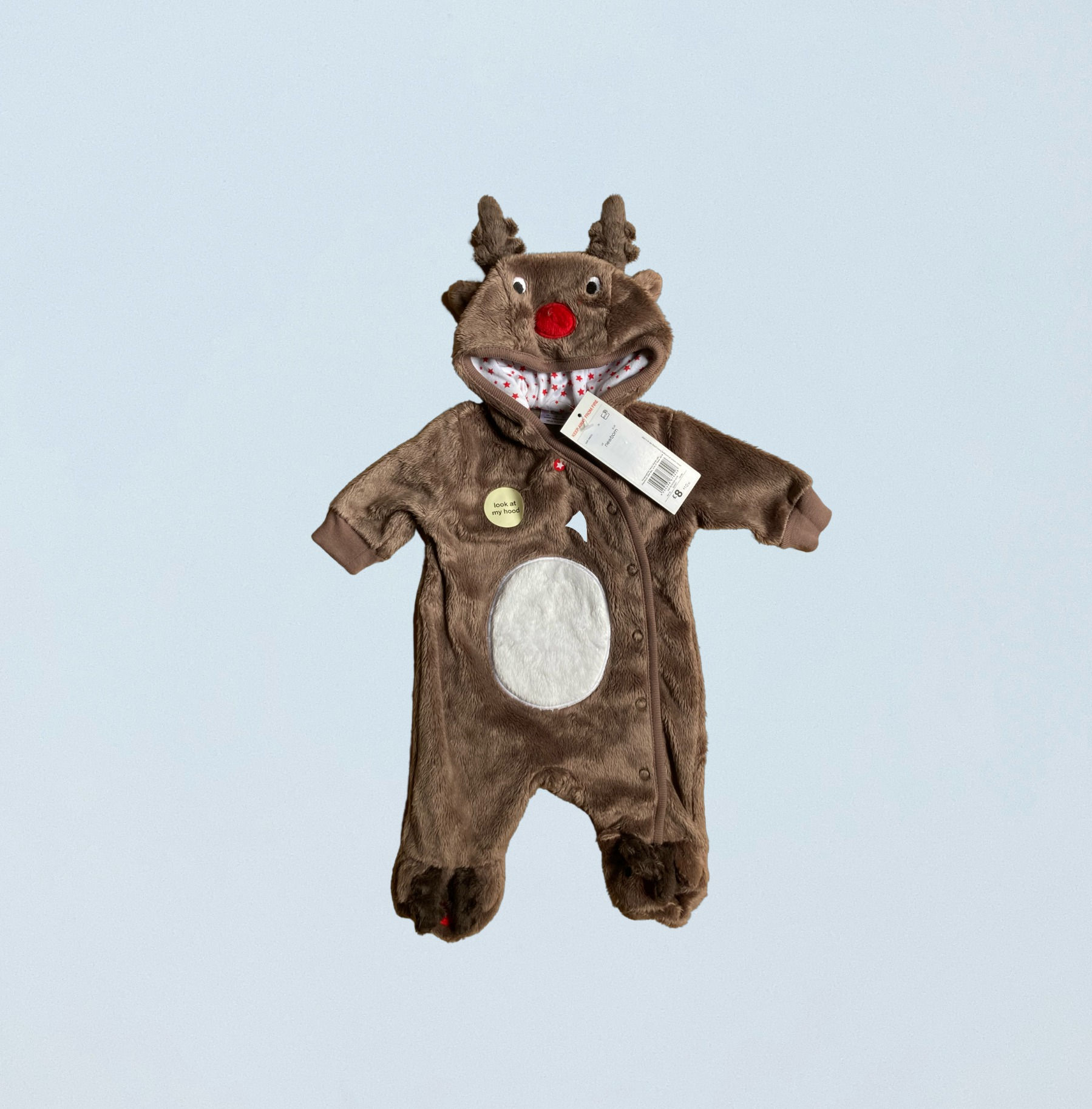 BABY newborn - 1 mth F&F Christmas reindeer onesie BNWT