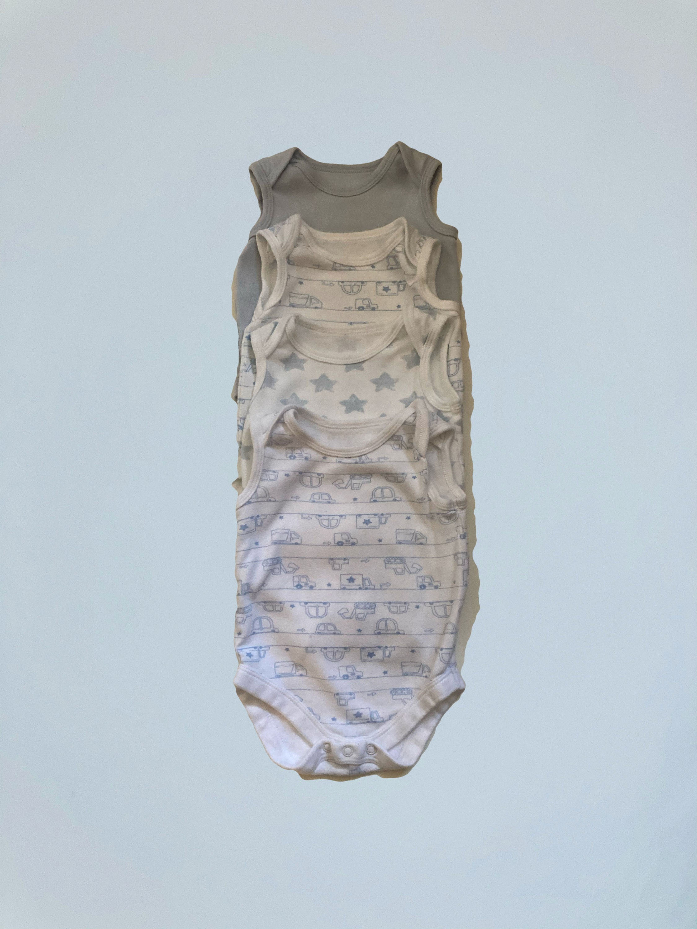 BABY 0-3 Tu sleeveless bodysuits 4 pack EUC