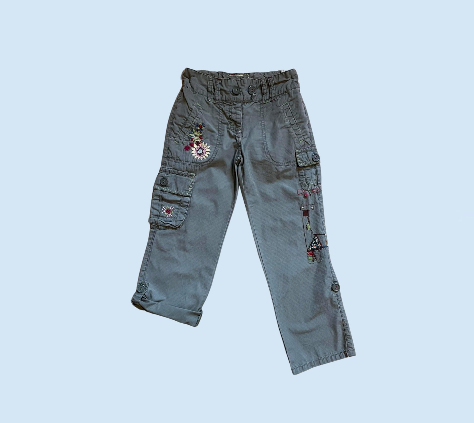 INFANT 6-7 Next cotton cargo pants with adjustable leg length VGUC