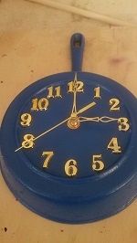 Thumbnail: Solid color cast iron skillet frying pan clocks