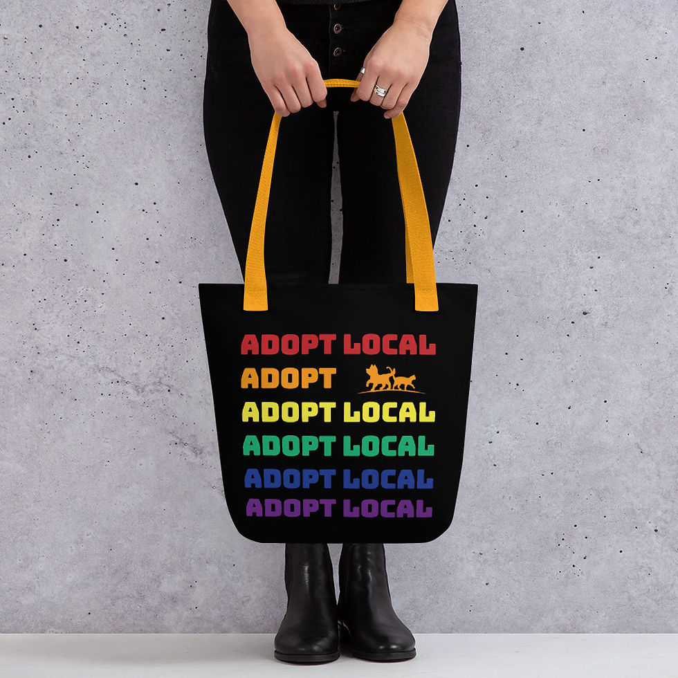 Adopt Local Tote Bag on Black