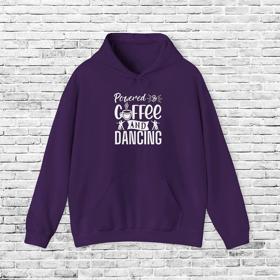 Thumbnail: Heavy Blend™ Hooded Sweatshirt - Powered by Coffee and Dancing