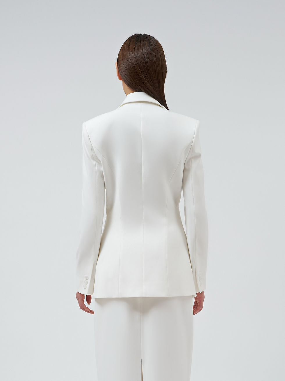 Thumbnail: Crupnova Iconic double-breasted tailored jacket in ivory