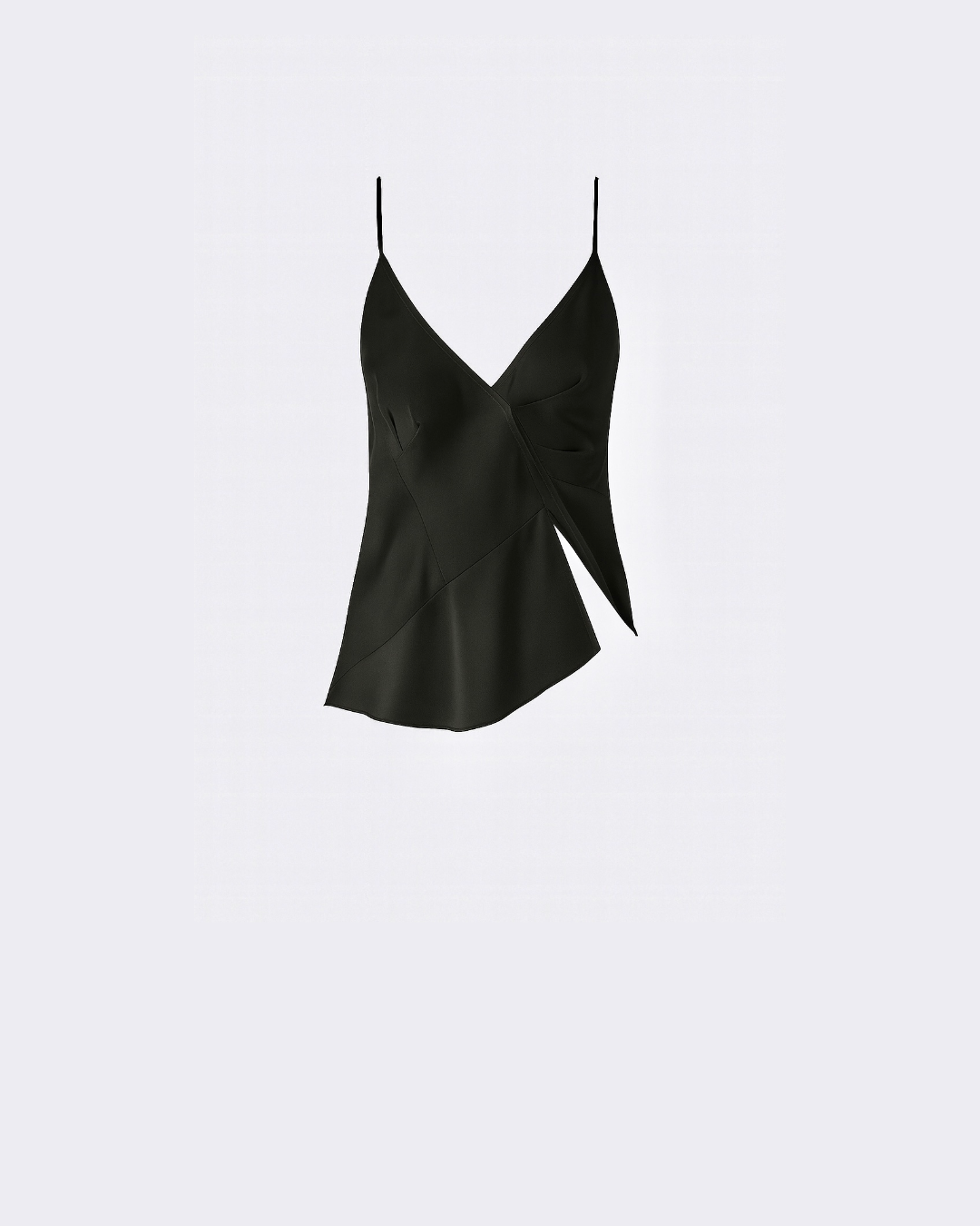 Satin camisole with spaghetti strap in Black