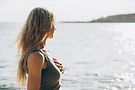 Jenn Crane of Crane Movement looking out over the Atlantic Ocean