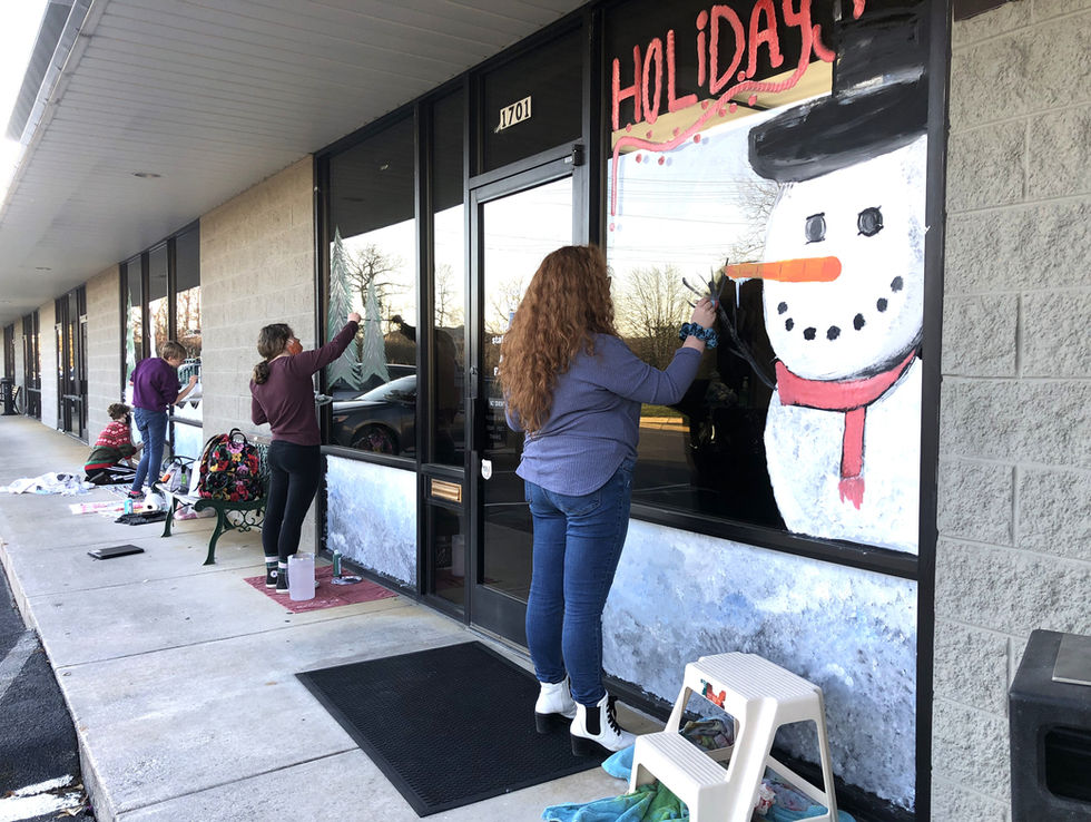 In-progress Window Mural (Art Club Students)