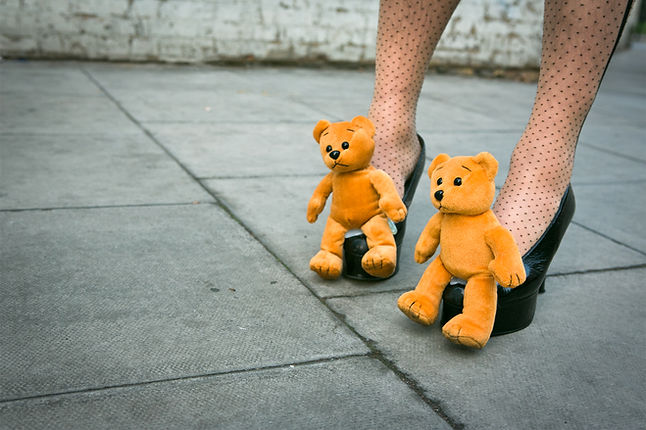Shoes with teddy bears