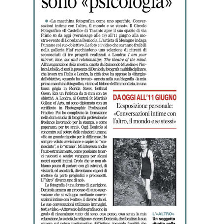 Loredana Denicola at her solo photography exhibition ‘The Camera as a Mirror’ opening at Il Castello photographic club, FIAF Taranto, June 9, 2024.