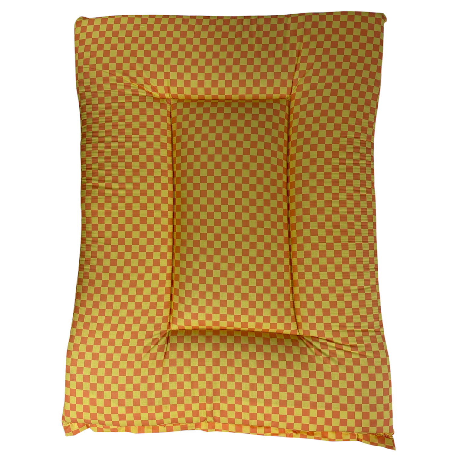 Cool Cotton Cushion - Checkerboard - Orange