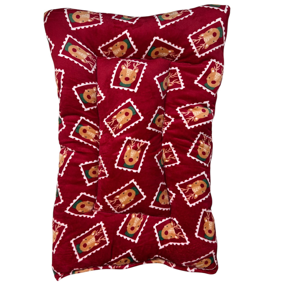 XL Duvet Cuddlesoft Cushion (39x28inch) -Christmas Stamps Reindeer Red