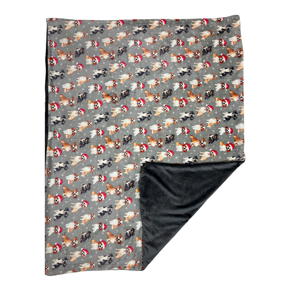 Large cuddlesoft blanket - Christmas Dogs