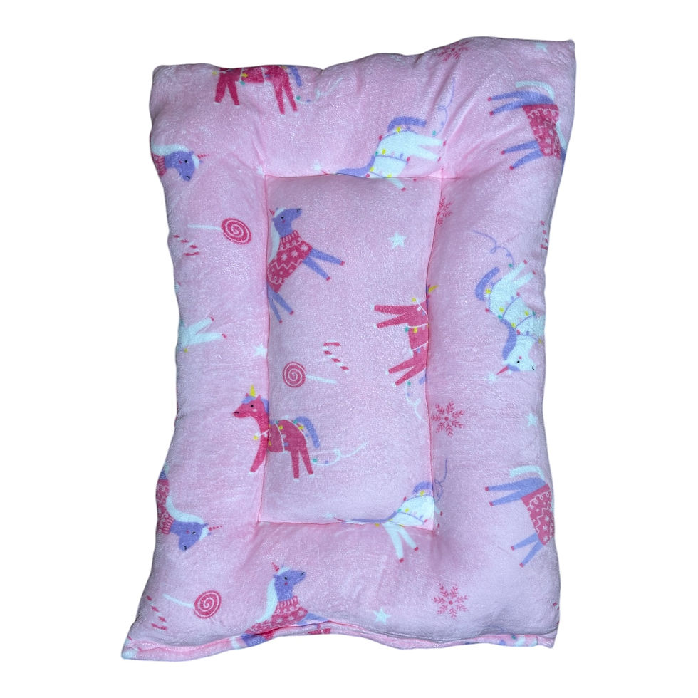 Small Duvet Cuddlesoft cushion (17x28inch)- Christmas Unicorns