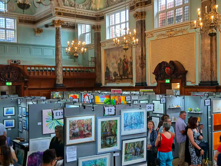 View of previous Parallax Art Fair in interior of Chelsea Old Town Hall