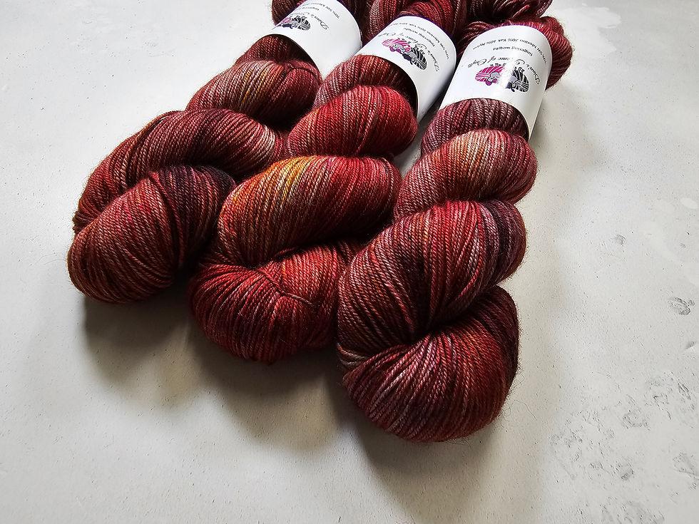Thumbnail: Yak, SW Merino, Nylon fingering weight yarn, 100 g, RUBY RHAPSODY