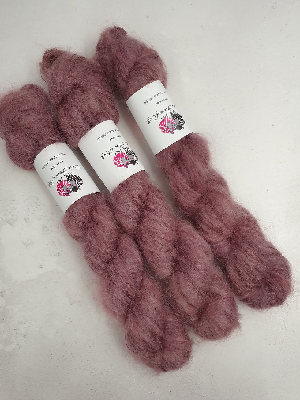 Kid Mohair Silk yarn, Lace weight, 50 g, VINTAGE ROSE