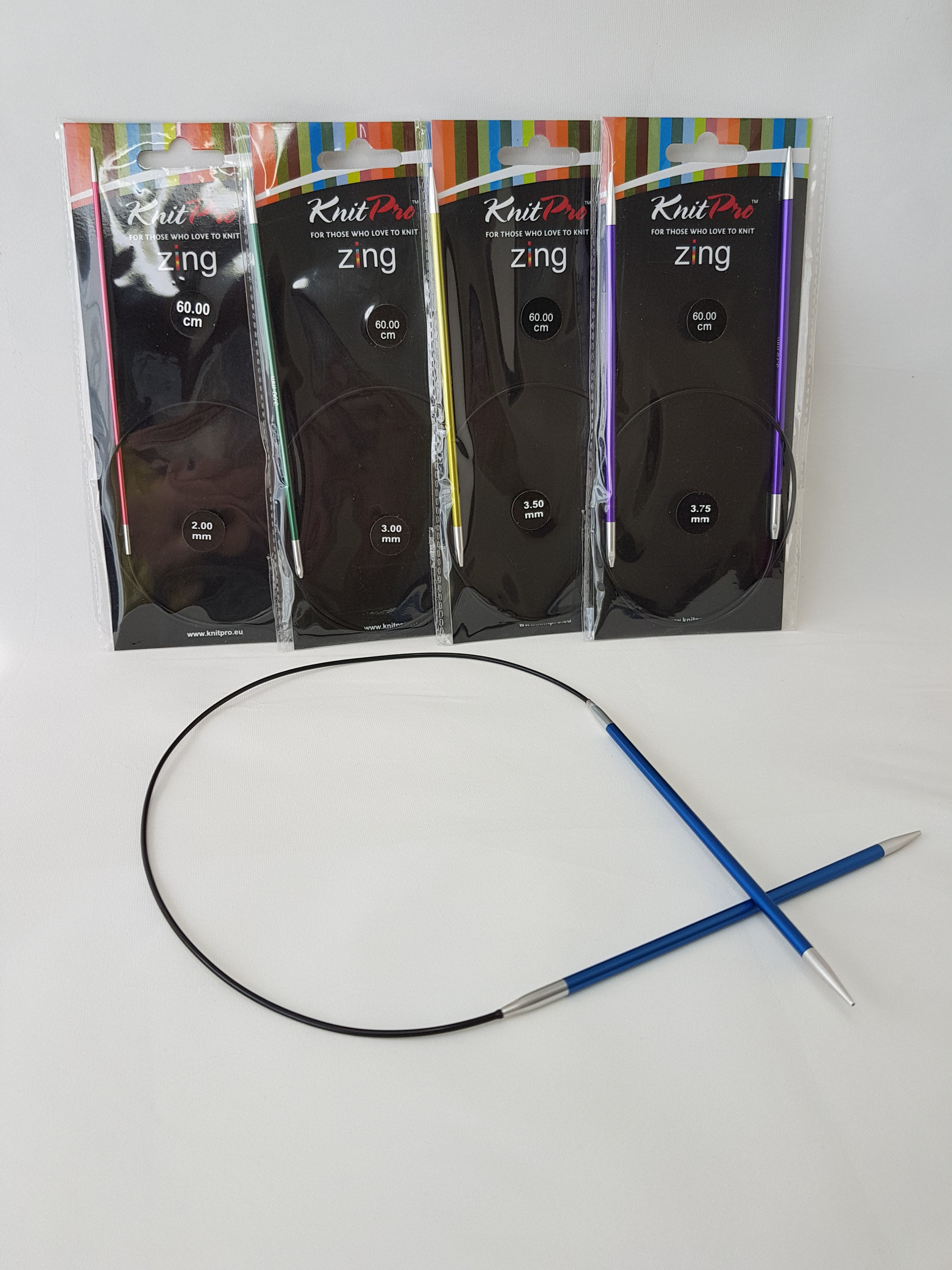 KnitPro Zing Circular needles, 60 cm, bright colours, 2 -12 mm