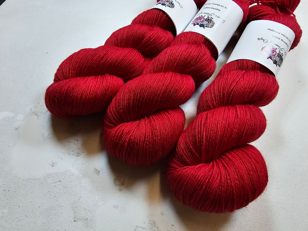 Thumbnail: SW Merino Nylon yarn, 4-ply, Fingering weight, 100 g, POINSETTIA