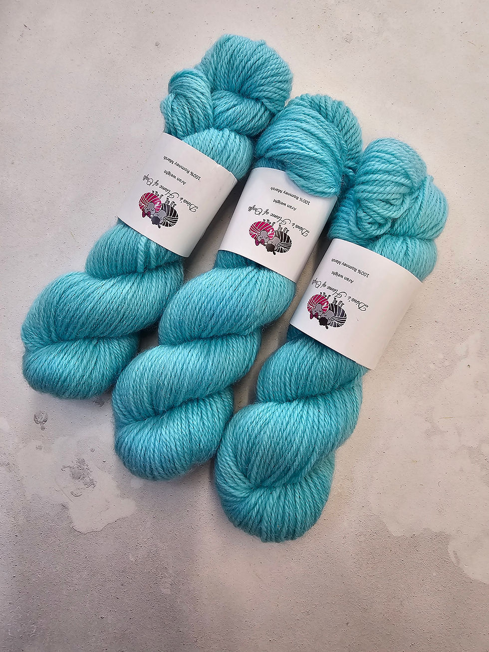 Romney yarn, Aran weight, 100g, ROBINS EGG BLUE