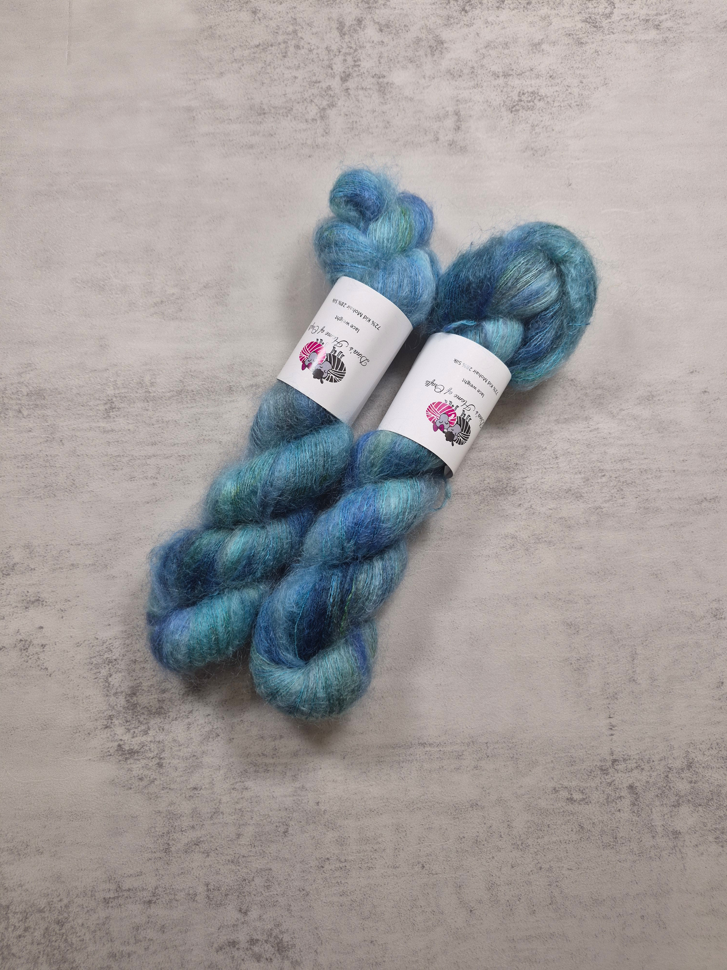 Kid Mohair Silk yarn, Lace weight, 50 g, AEGEAN DAYDREAM