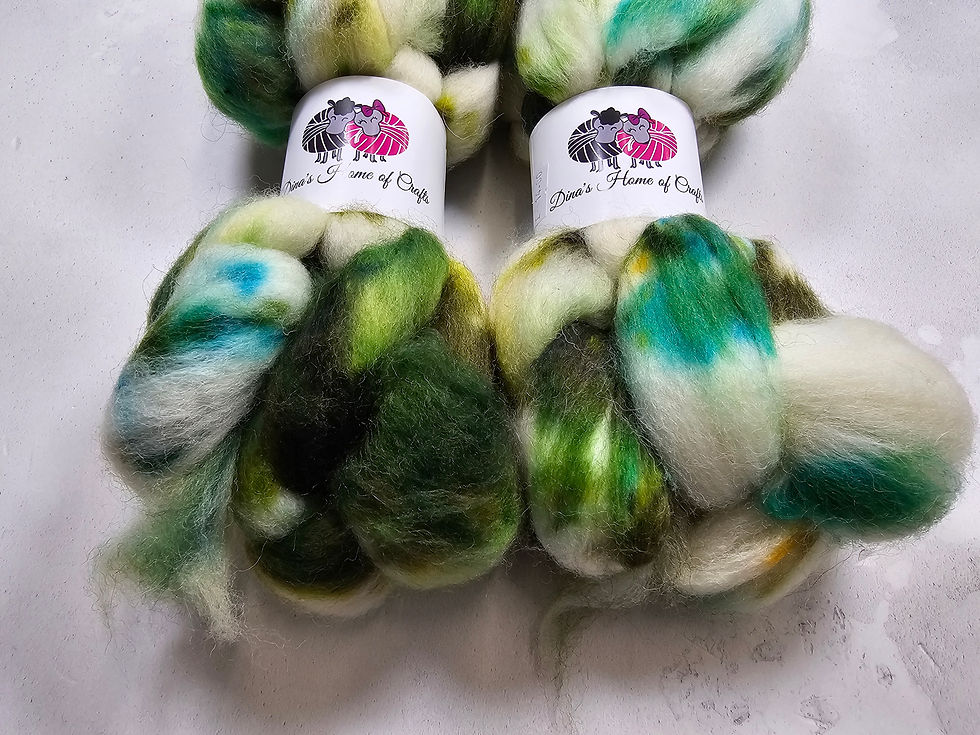 Sīktēls: Recycled wool nylon roving, wool top, 100 g, FOREST SONATA
