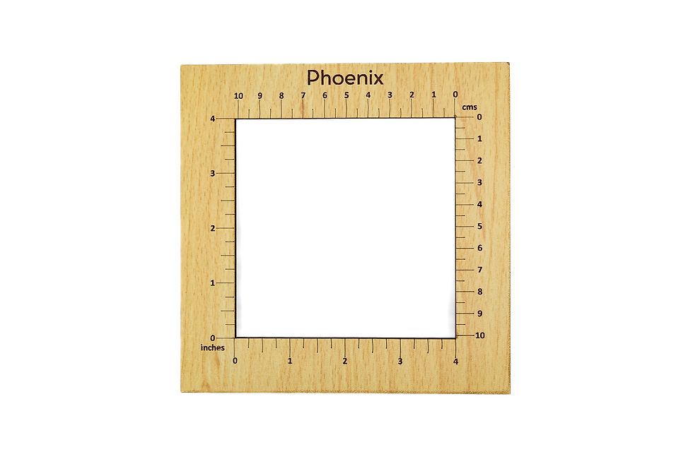 Phoenix Gauge, knitters gauge, swatch measuring tool