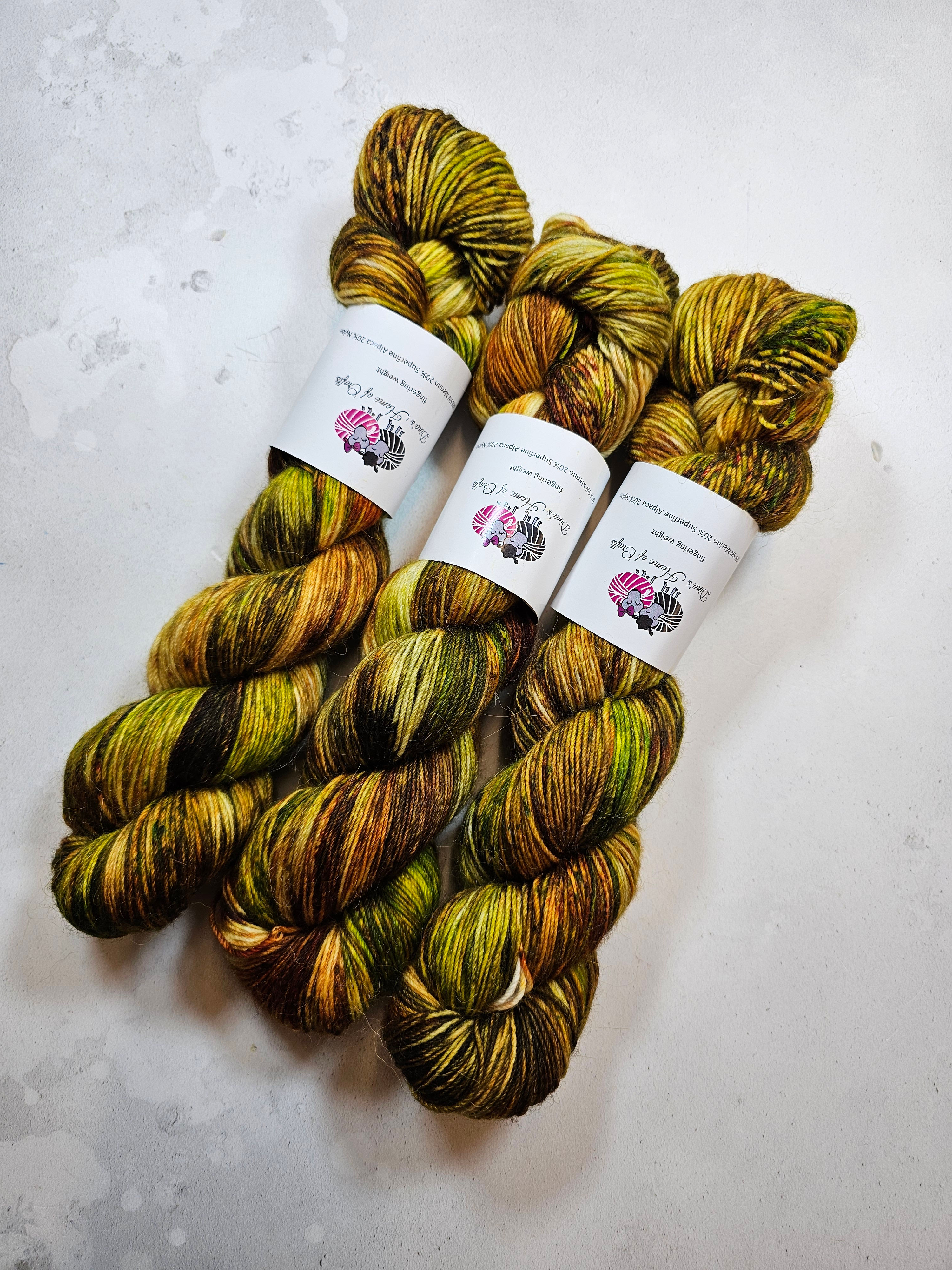 SW Merino Alpaca Nylon yarn, fingering weight, 100 g, TURNING LEAVES