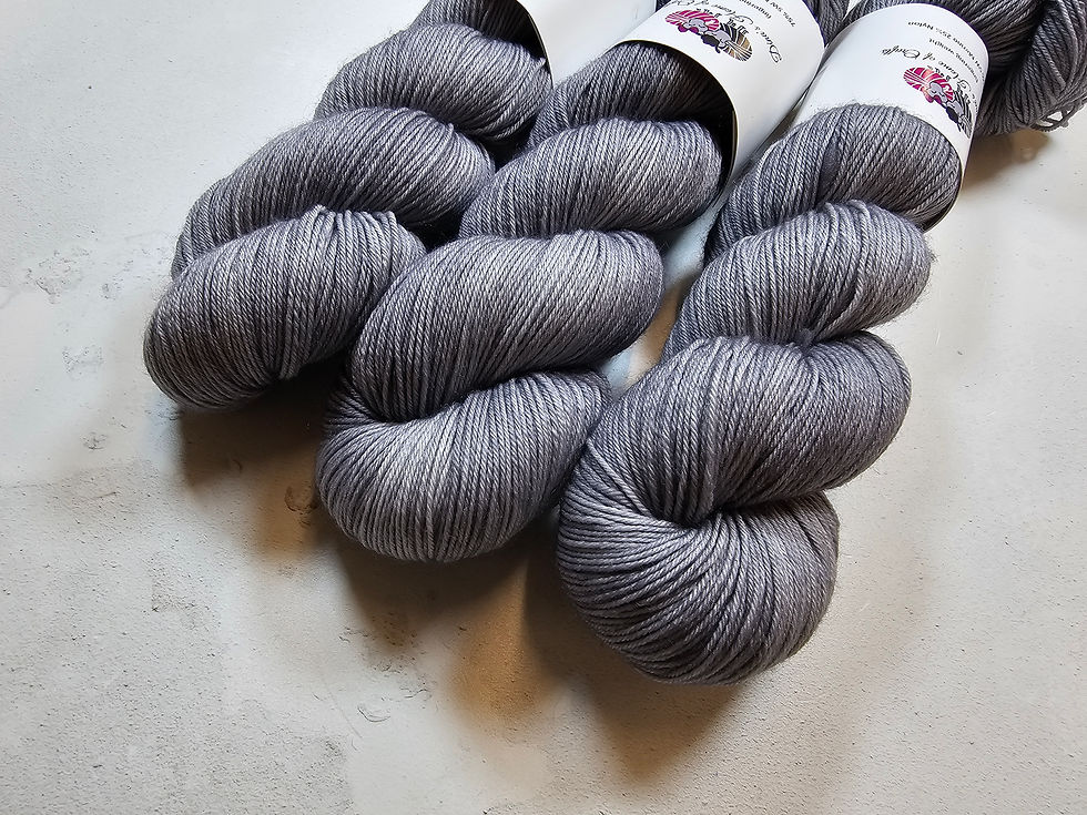Sīktēls: SW Merino Nylon yarn, 4-ply, Fingering weight, 100 g, SILVER GREY