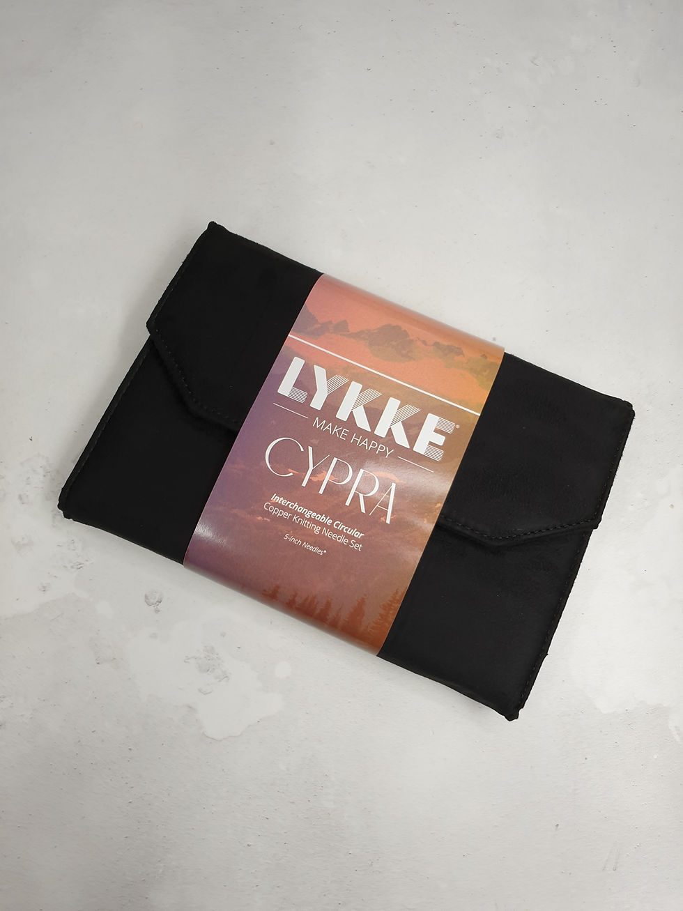 Miniature : LYKKE  Cypra 5" Interchangeable needle set, black suede