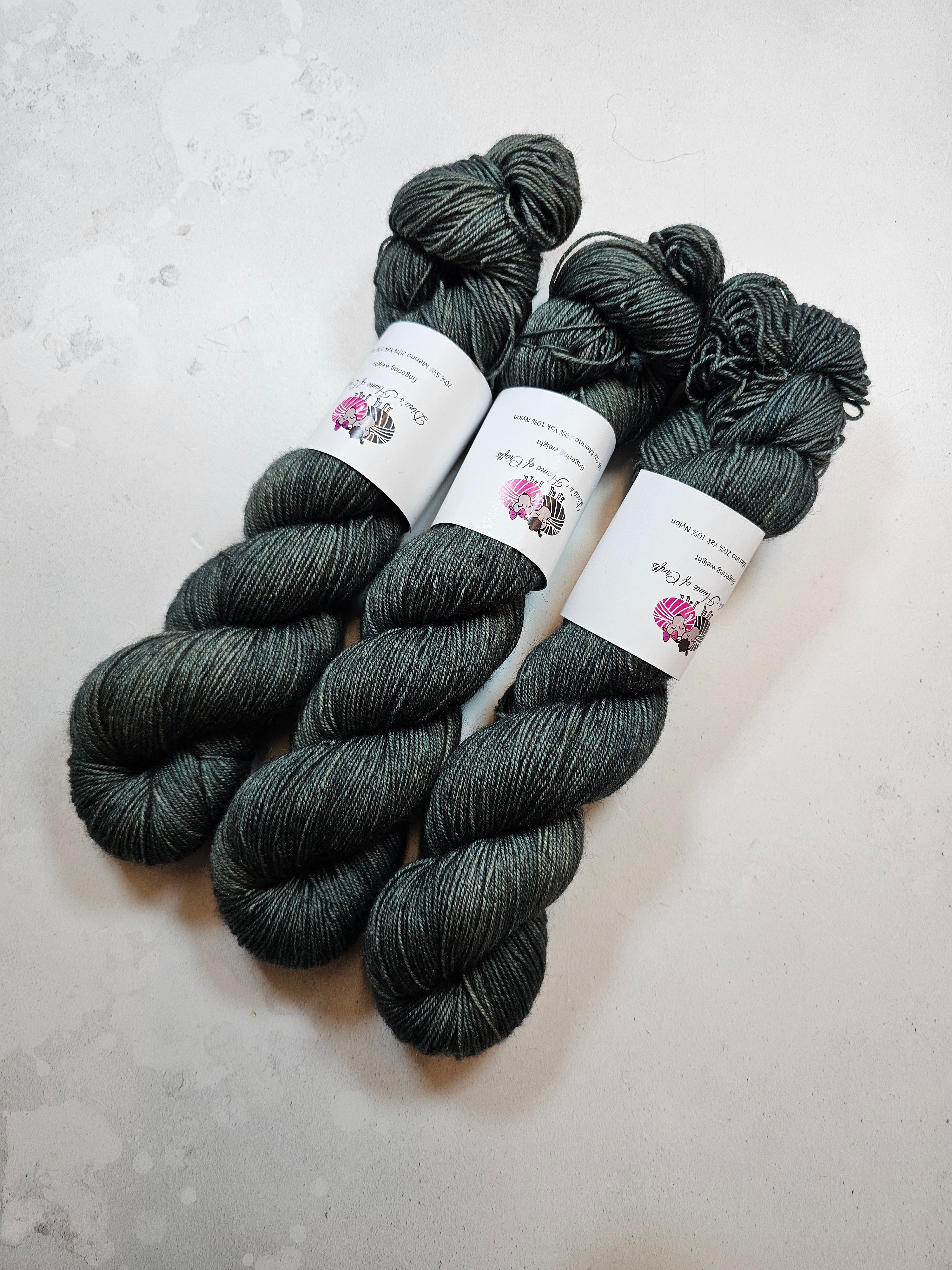 Yak, SW Merino,Nylon fingering weight yarn, 100 g, PETROL