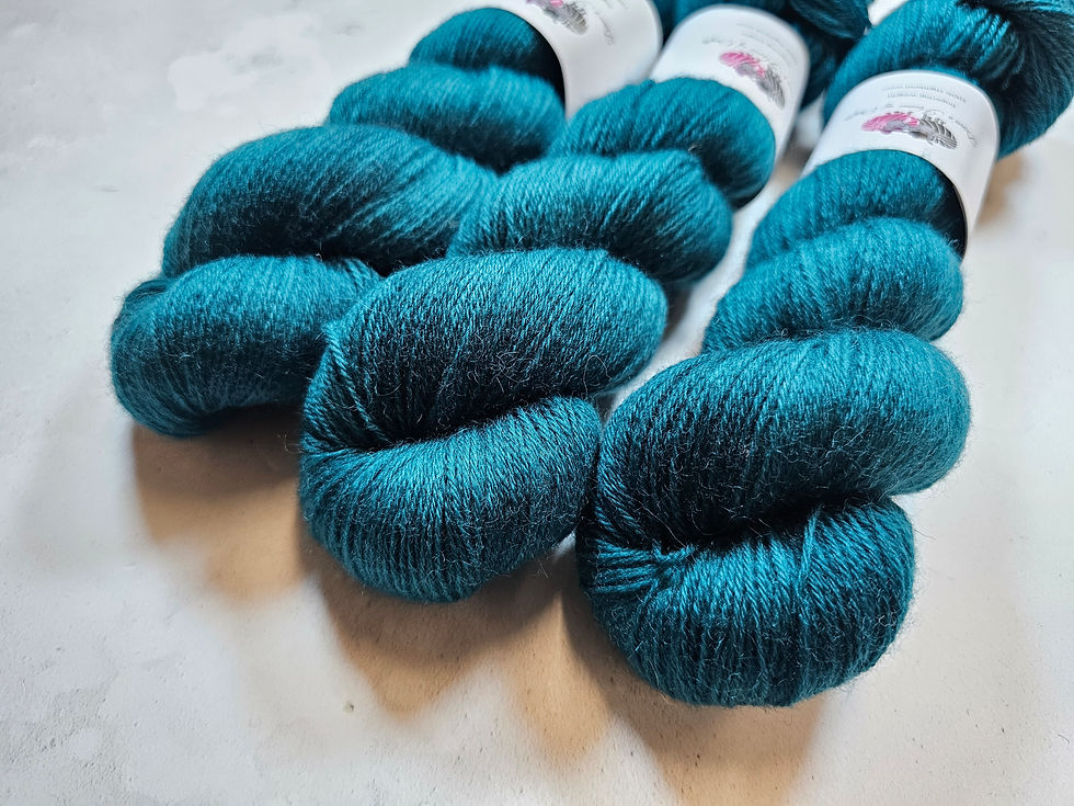 Miniature : Highland wool yarn, 4-ply, Fingering weight, 100 g, TEAL