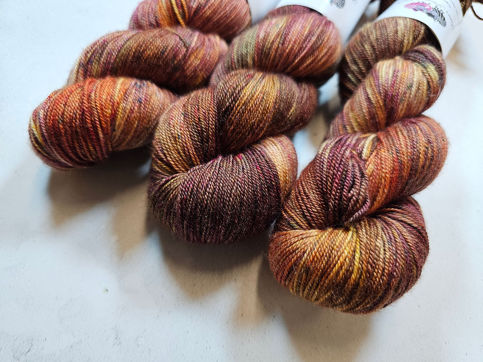 Miniature : SW Merino Silk Cashmere yarn, 4-ply, Fingering, 100g, AUTUMN PROMISE