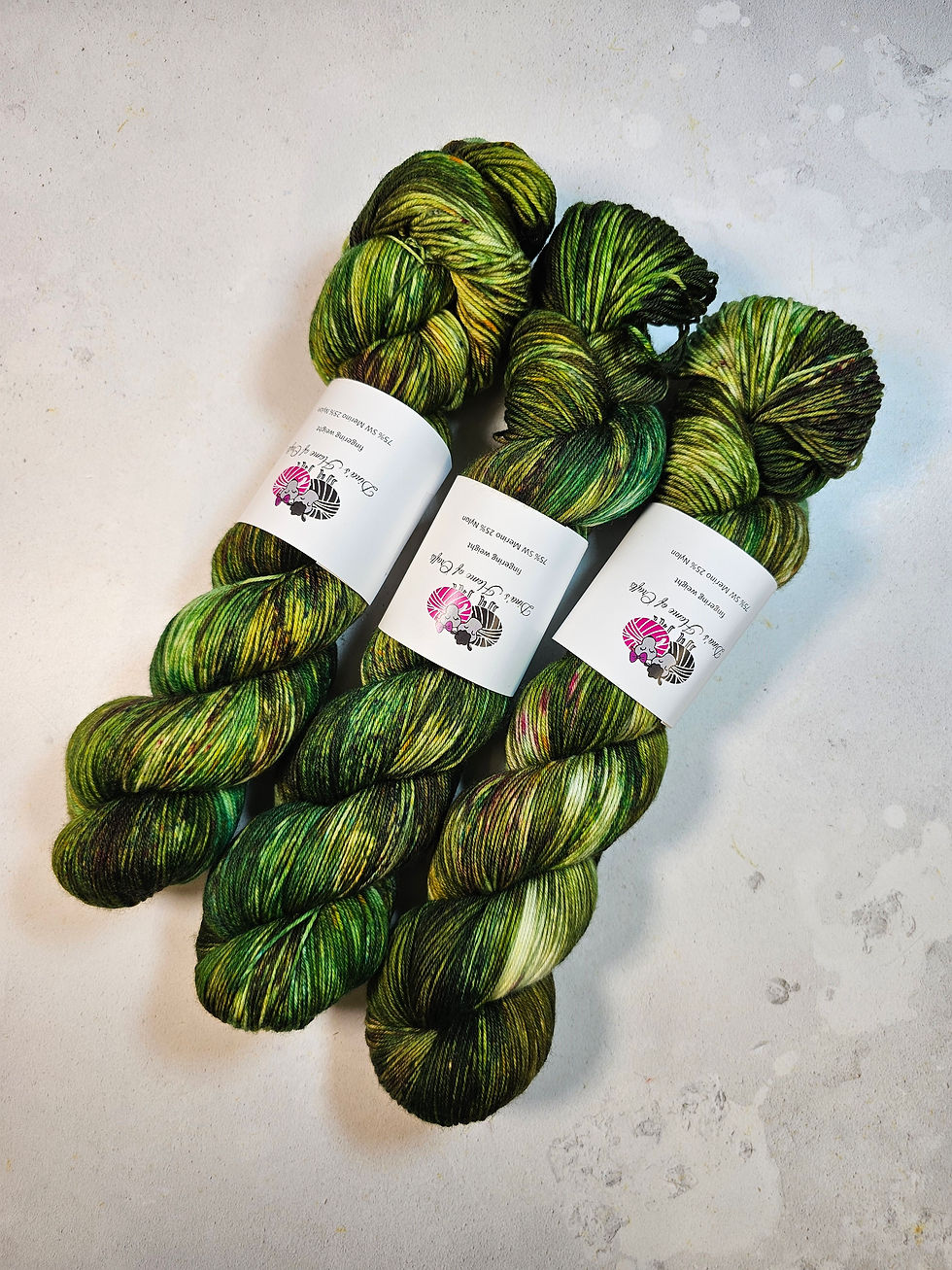 Sīktēls: SW Merino Nylon yarn, 4-ply, Fingering weight, 100 g, LOST GARDEN