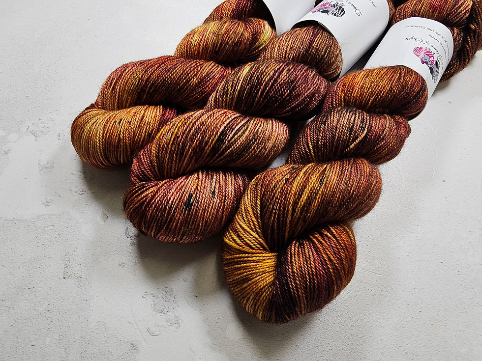 Миниатюра: SW Merino Silk Cashmere yarn, 4-ply, Fingering, 100g, SMOULDER SLOWLY
