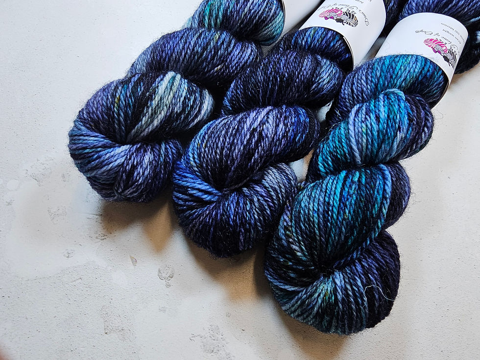 Miniature : SW Merino yarn, Aran weight, 100g, STORM WHISPER