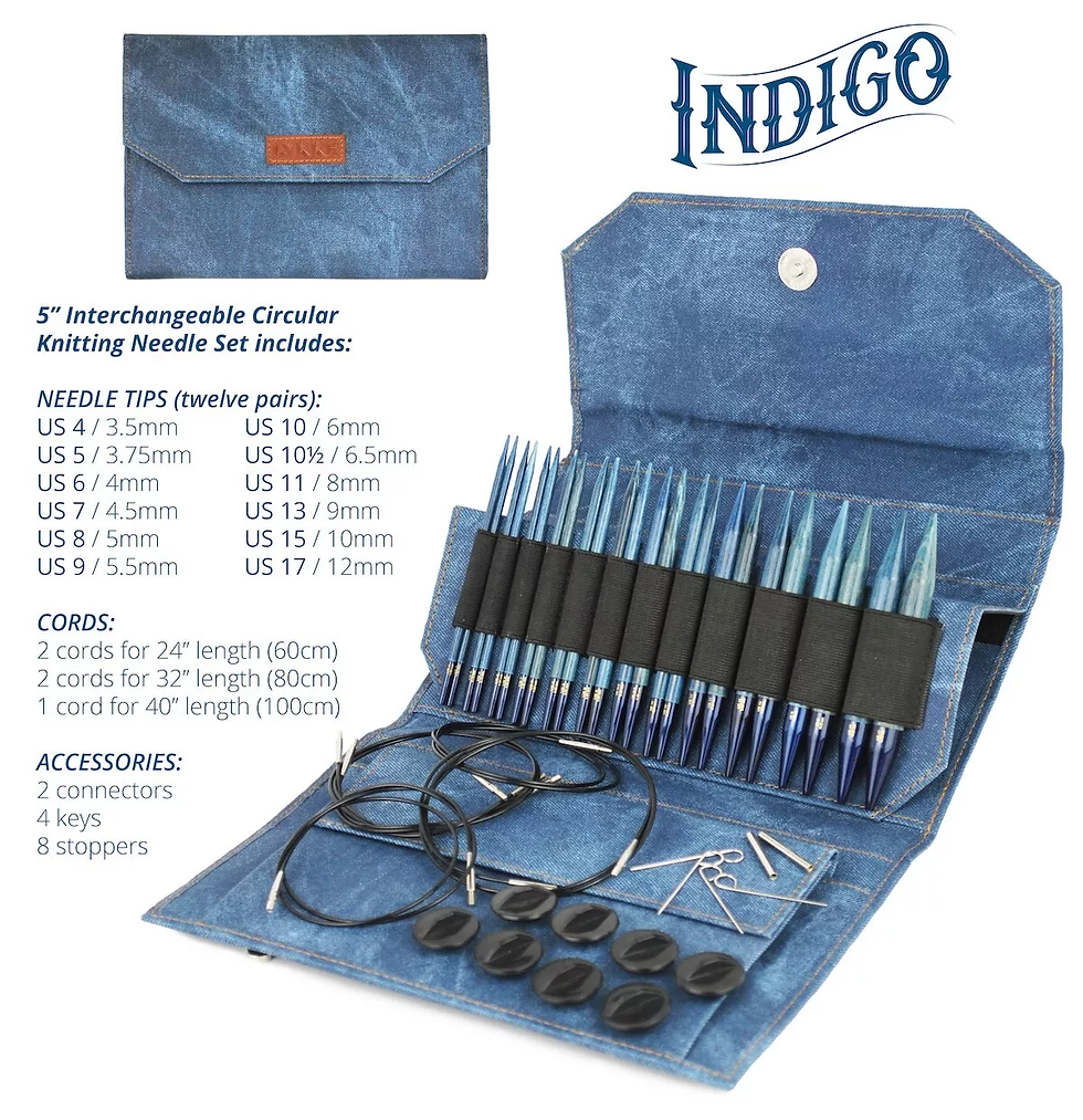 LYKKE Indigo 5" Interchangeable needle set, blue