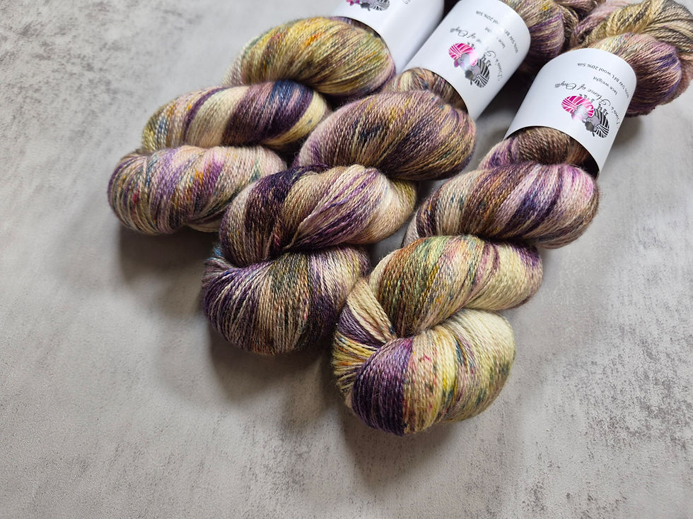 Miniature : BFL silk lace weight yarn, 100 g, FADED LOVE LETTER